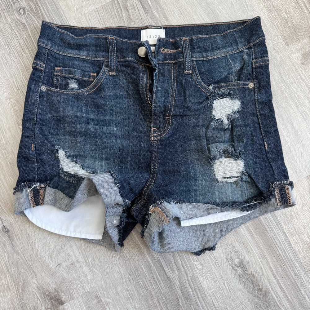 High waisted denim shorts
